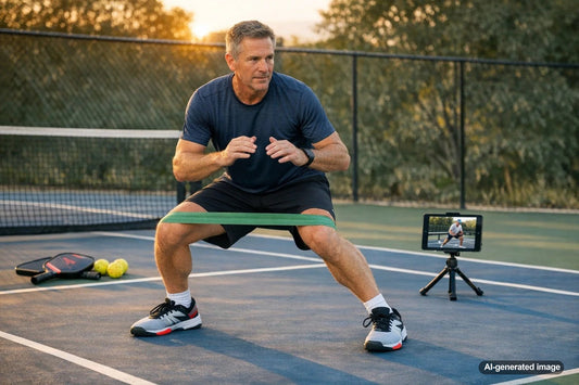 Pickleball player training lateral movement on the court