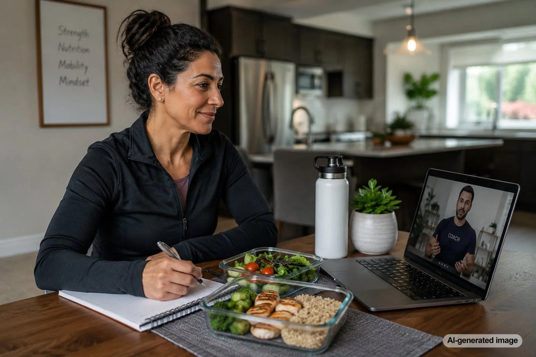 Adult preparing a balanced meal to support fitness after 40