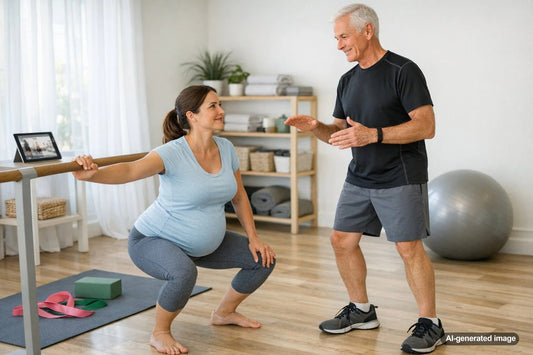Prenatal and postpartum fitness coaching session