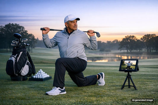 Golfer warming up before an early morning tee time