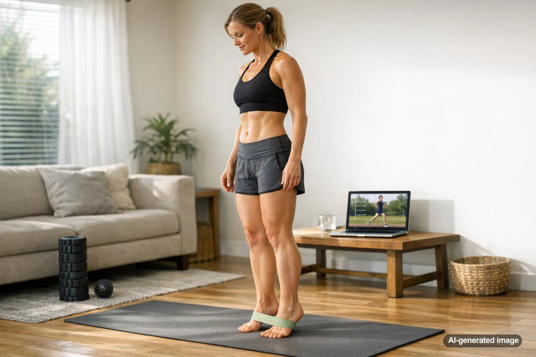 Runner strengthening feet and calves for barefoot style running