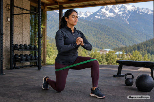 Skier preparing for winter sports with pre-season strength training