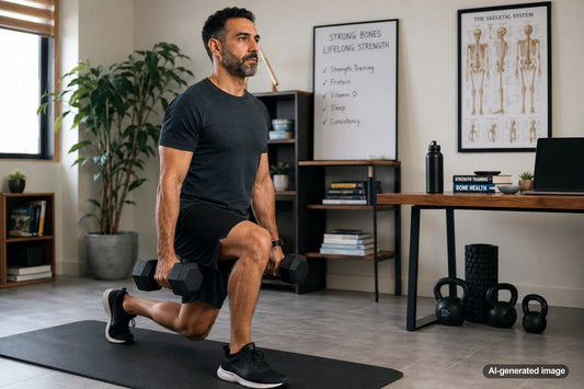 Woman strength training to support bone health after menopause