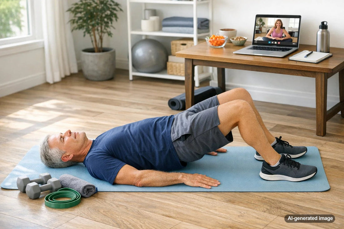 Older adults practicing gentle strength and mobility exercises