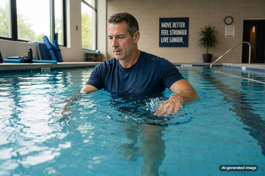 Pool exercise for low impact movement and injury-aware fitness
