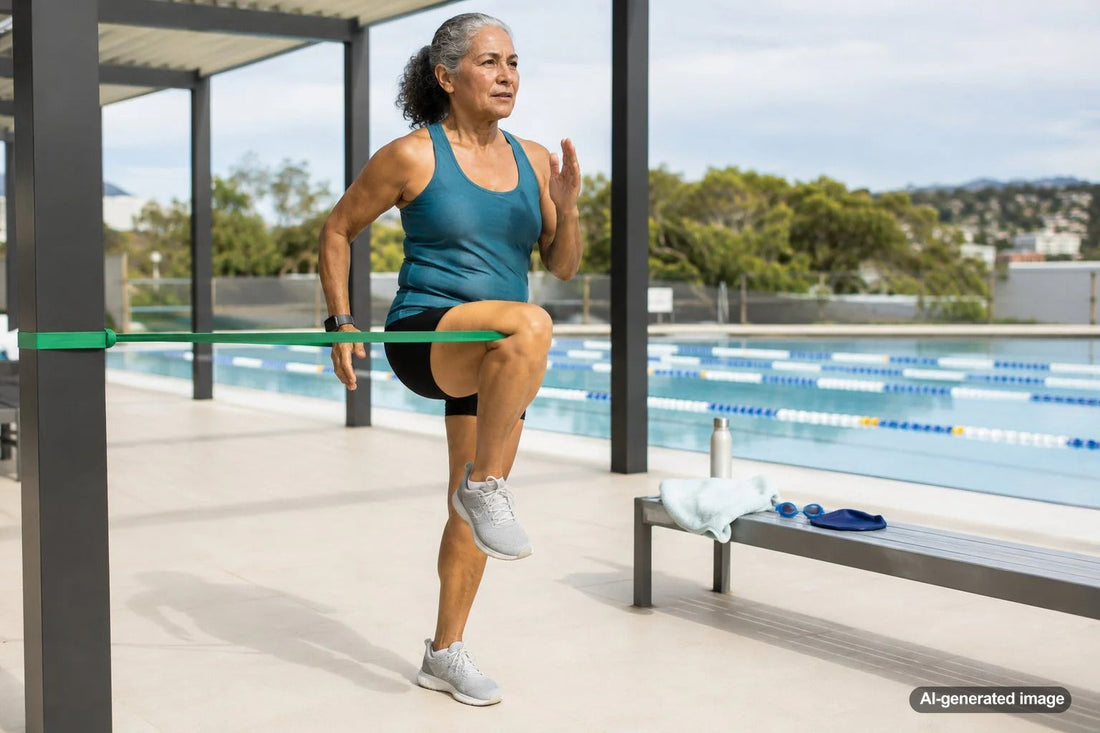 Swimmer practicing strength and mobility for better flip turns