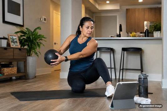 Tennis player training core rotation for stronger court movement