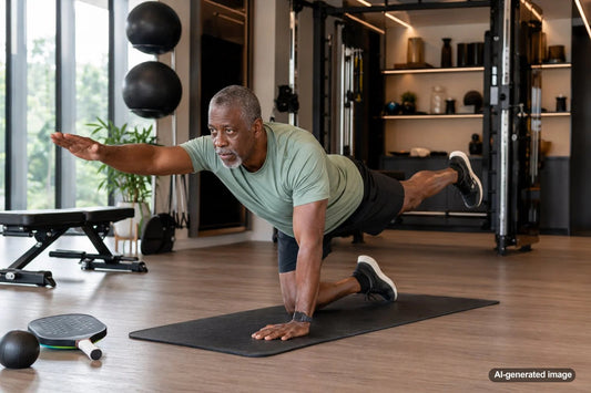 Adult athlete training core rotation for tennis and paddle sports