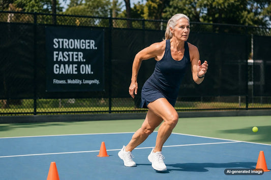 Tennis player training with interval conditioning on court