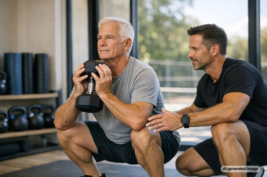Adult performing a smart strength workout for long-term health