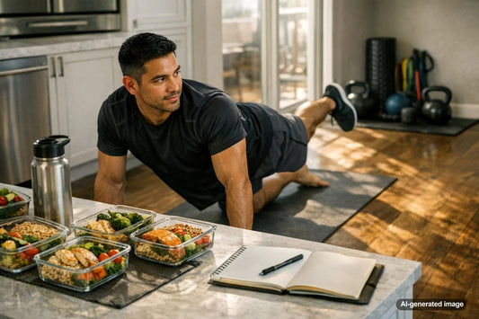 Meal prep containers with balanced fat loss meals