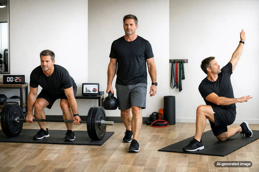 Person strength training with guidance on rep ranges