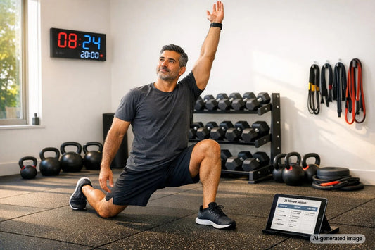 Person training with weights during a short workout session