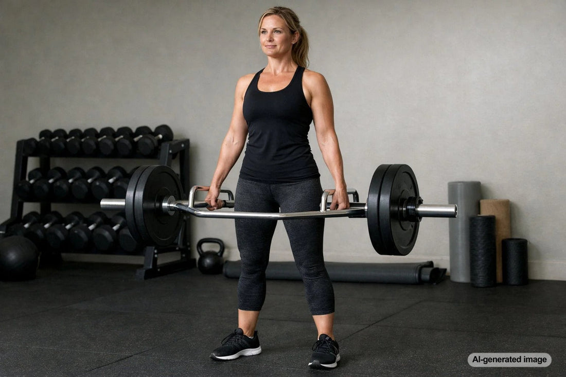 Person training with weights to represent strength and mental resilience