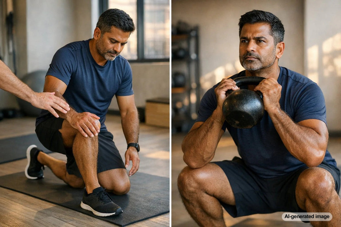 Person stretching and performing controlled mobility exercise demonstrating flexibility vs mobility