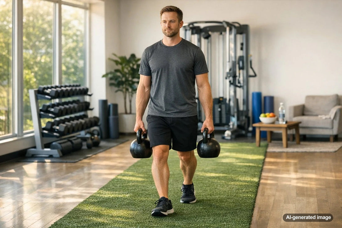 Man and woman strength training with weights in a gym