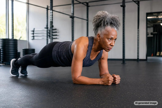 Person performing controlled strength training for injury-aware fitness