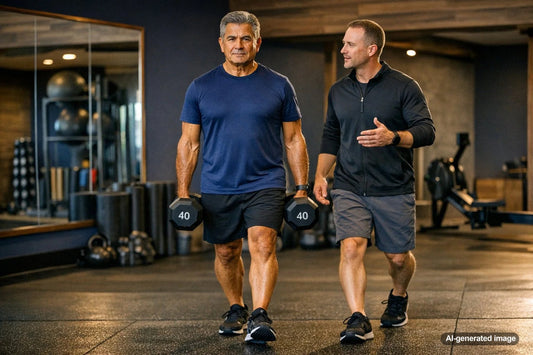 Personal trainer helping a client build a healthier weight loss mindset