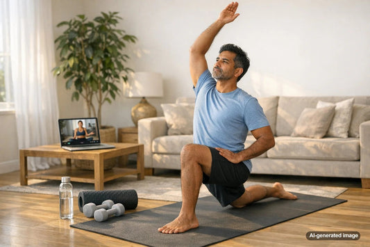 Adult exercising to support stress relief and long-term fitness