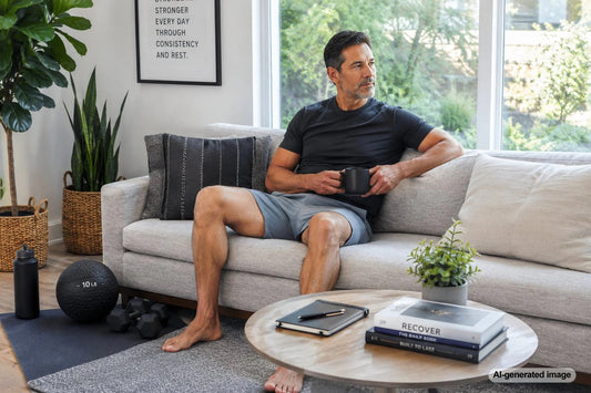 Adult resting between strength training sessions