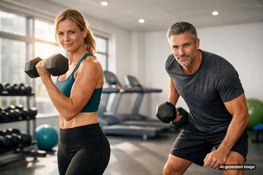 Adult strength training with weights for building lean muscle after 40