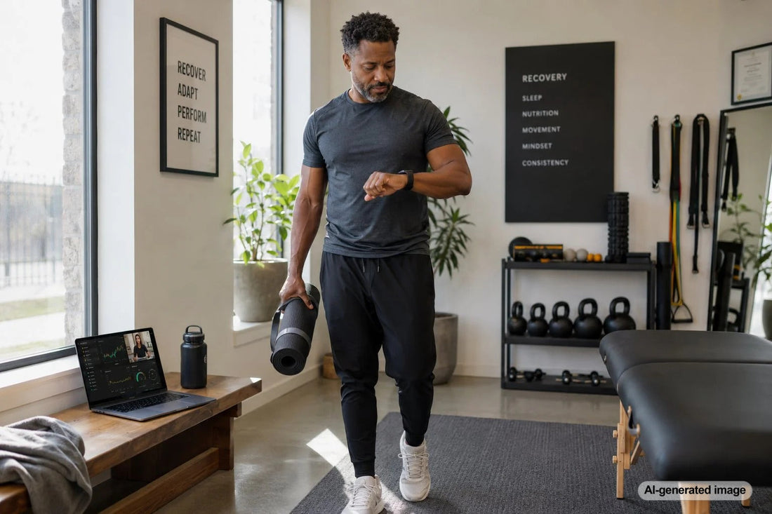 Person reviewing heart rate variability recovery data on a fitness tracker
