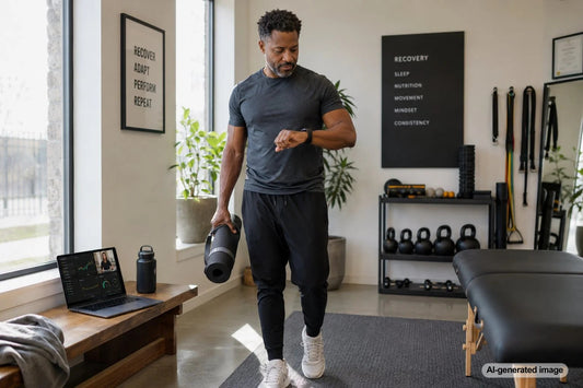 Person reviewing heart rate variability recovery data on a fitness tracker