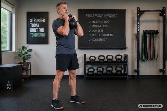 Person strength training with progressive overload