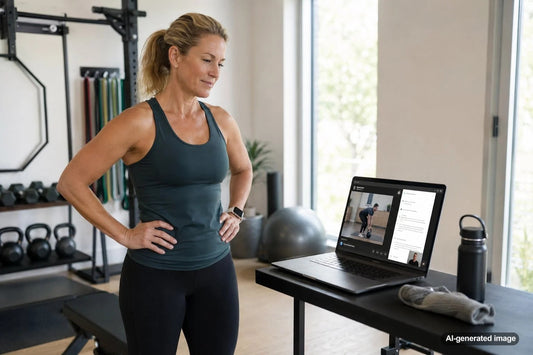 Online exercise coaching feedback for a strength training session