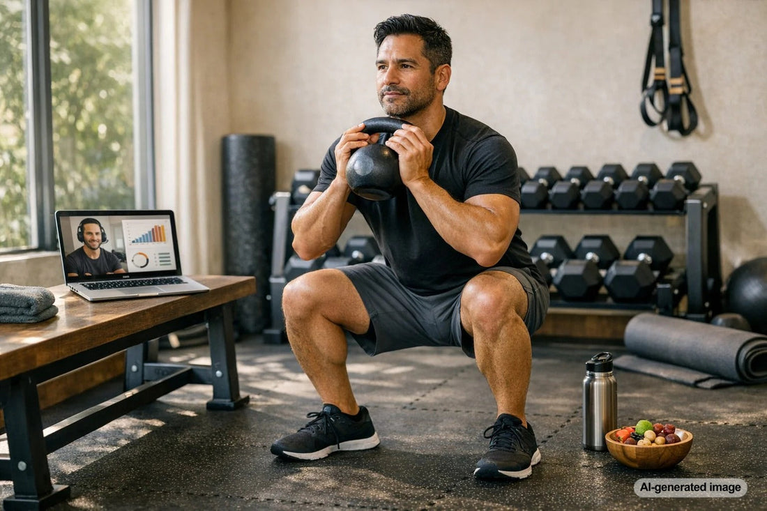 Online coach reviewing a personalized training plan with a client