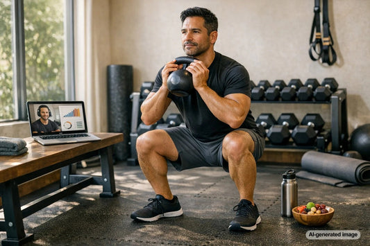 Online coach reviewing a personalized training plan with a client