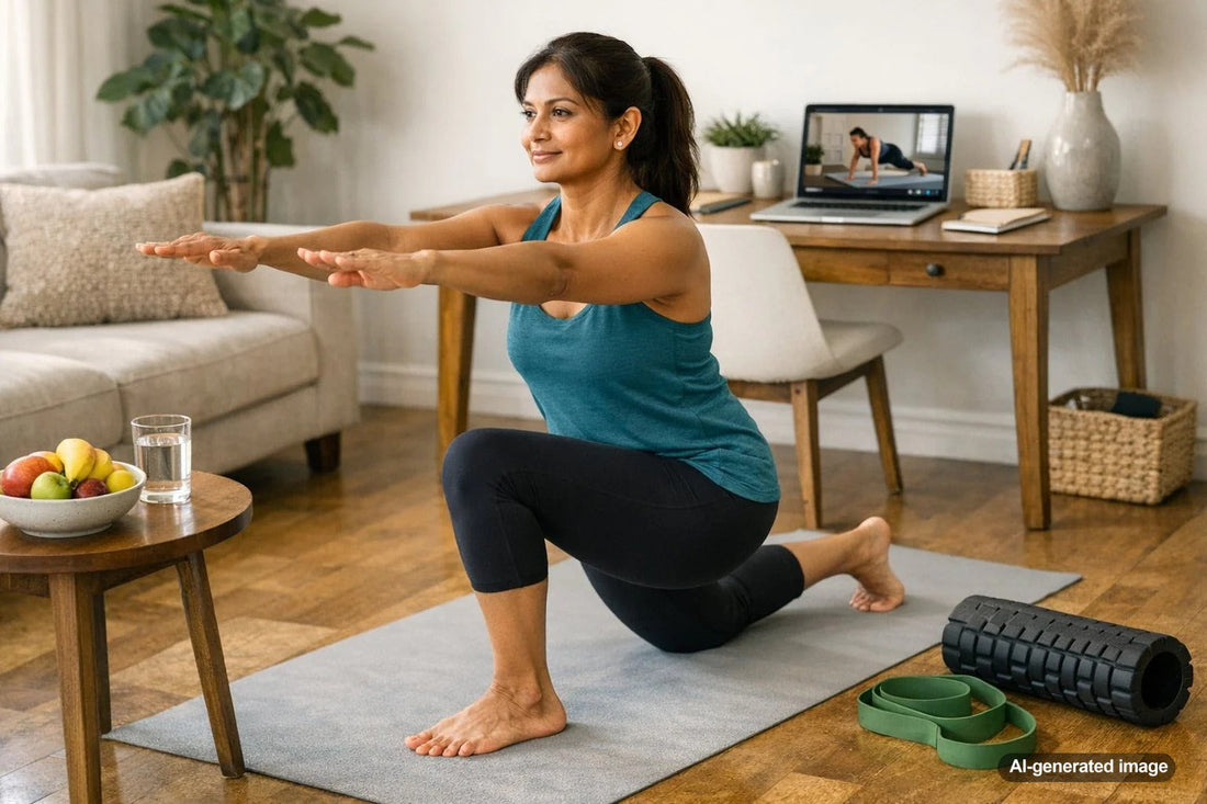 Adult doing bodyweight training for strength and mobility