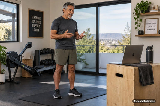 Busy professional completing an efficient strength training workout
