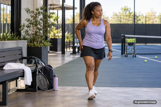 Adult getting up after sitting and beginning to walk