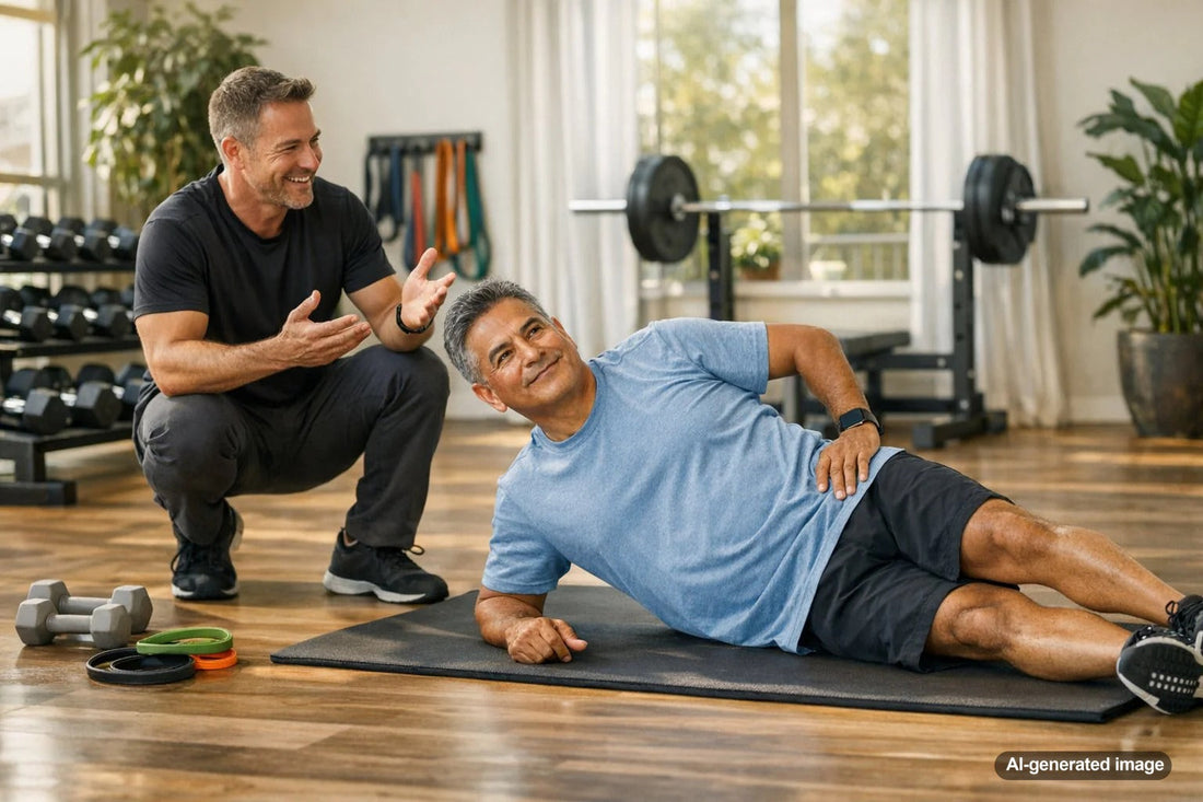 Adult enjoying a sustainable workout focused on strength and consistency