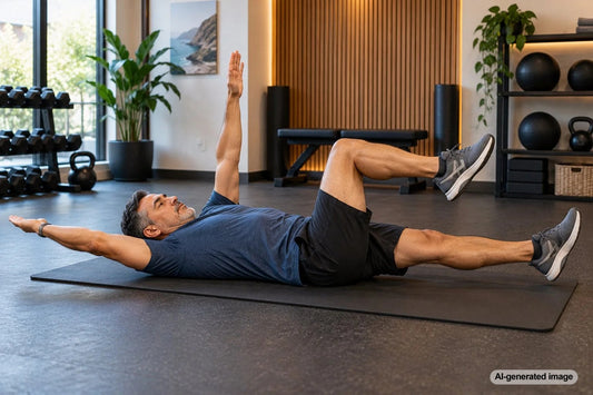 Adult performing a modified strength exercise during a smart training session