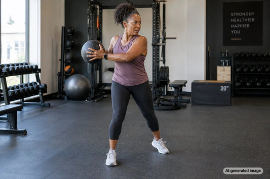 Adult performing a thoughtfully selected strength exercise in a modern gym
