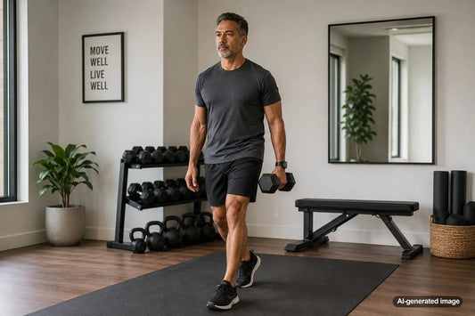 Adult adjusting strength exercise technique to suit individual anatomy