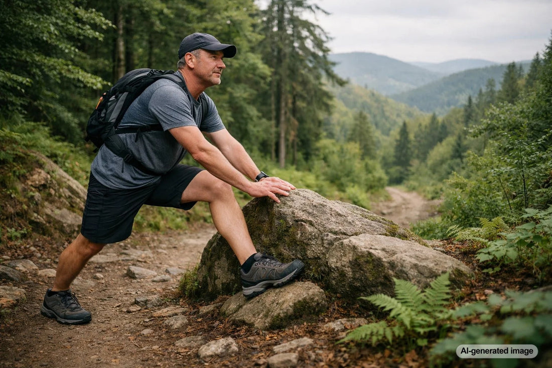 Person hiking outdoors and engaging in everyday physical activity