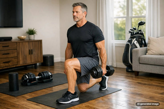 Golfer using lower body strength for a powerful drive