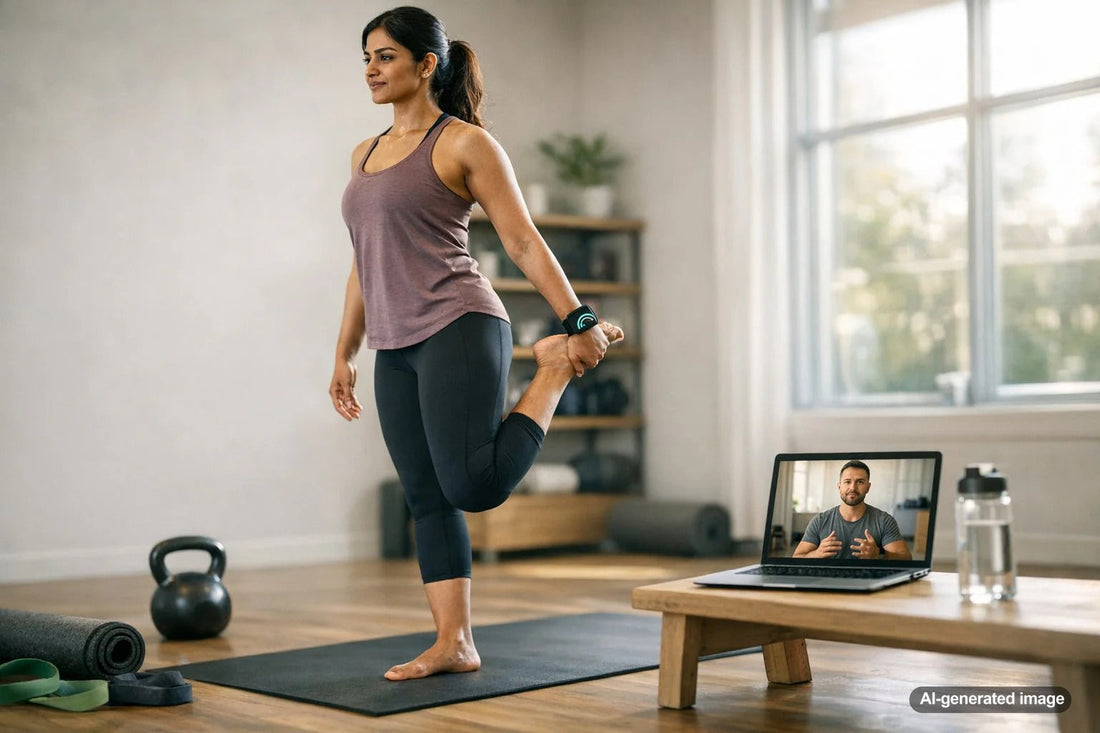 Person using a fitness app while considering a smarter long-term training approach