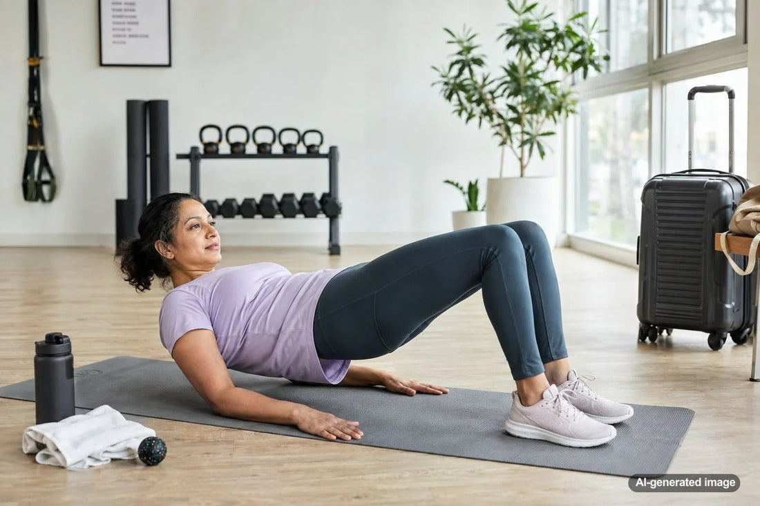 Older traveler recovering and staying active during a trip