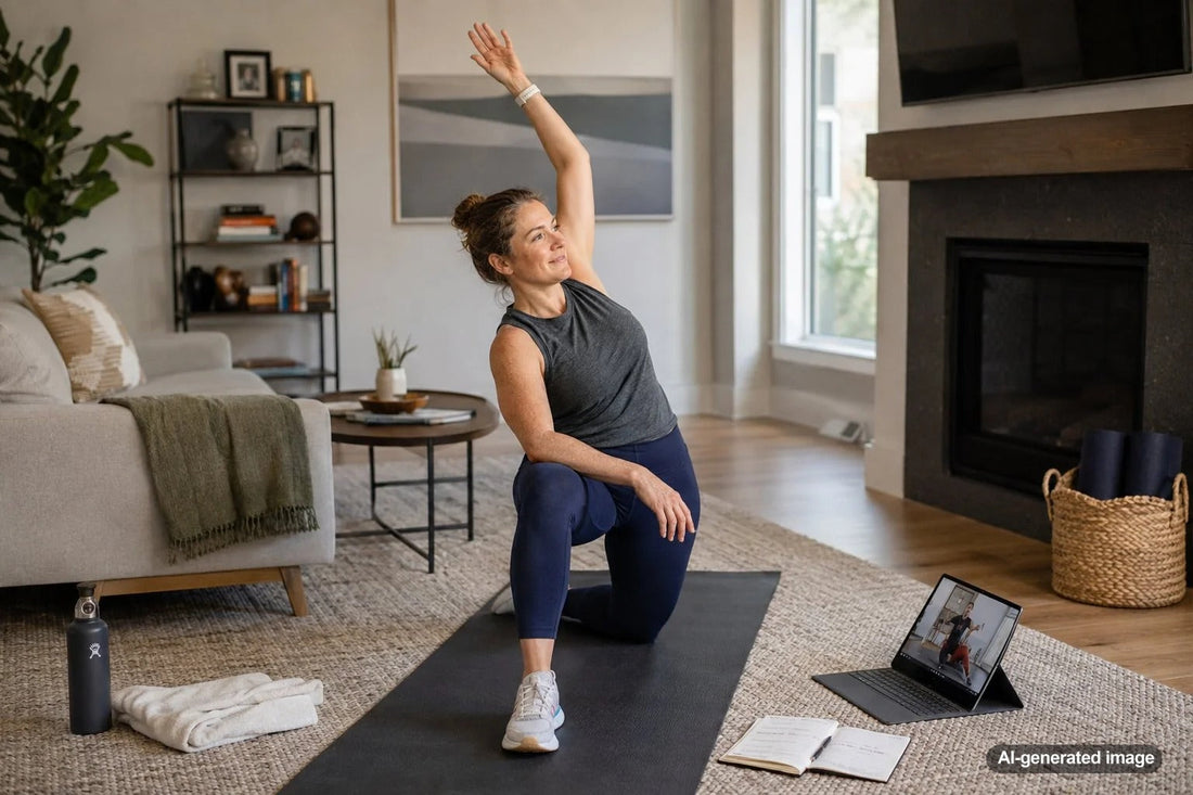 Busy adult following a personalized fitness coaching plan