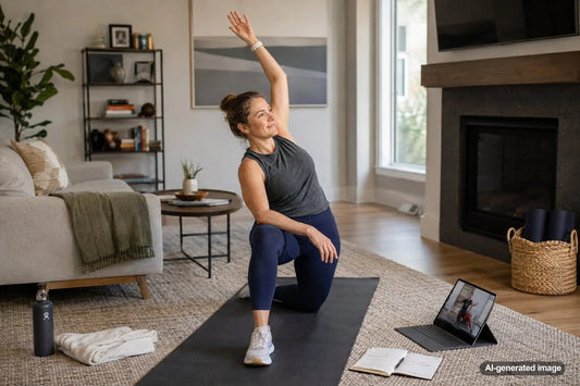 Busy adult following a personalized fitness coaching plan