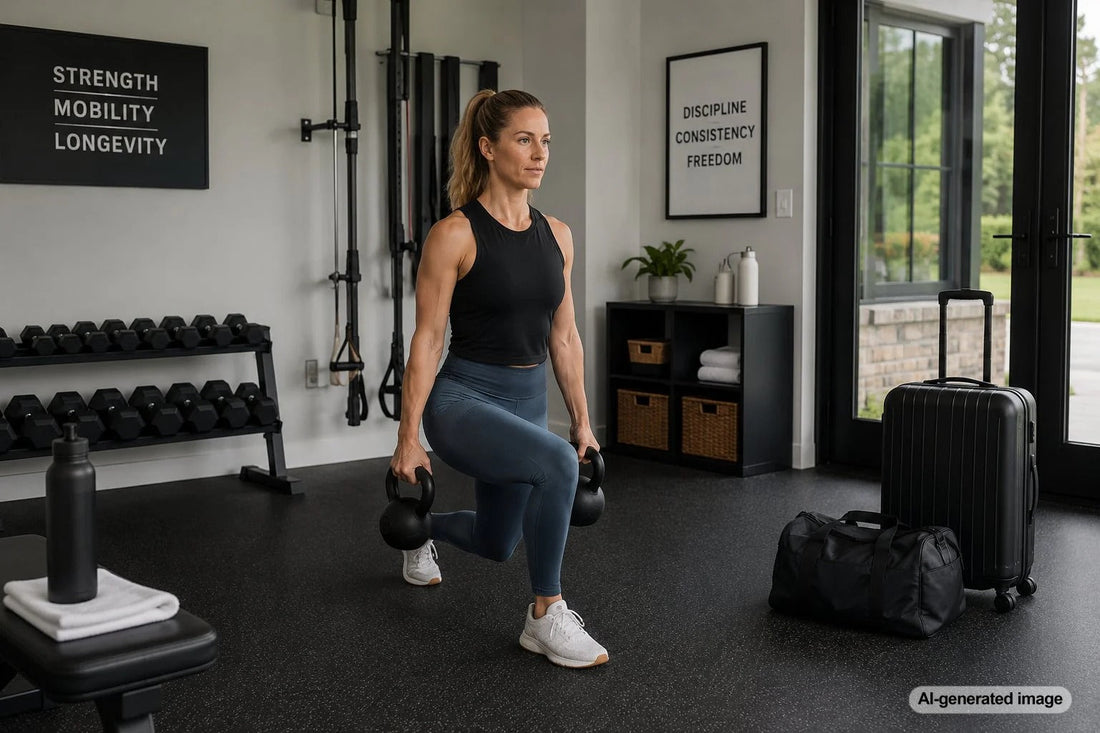 Traveler staying active while away from home