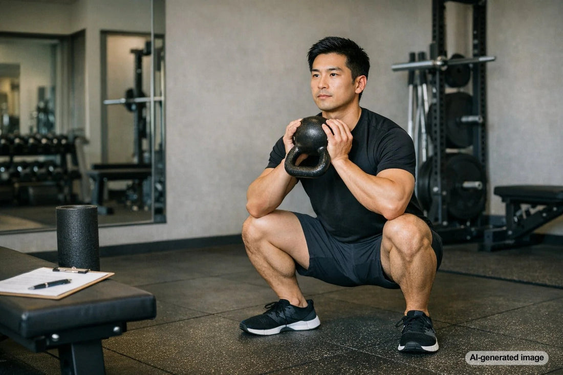 Person performing a compound strength training movement
