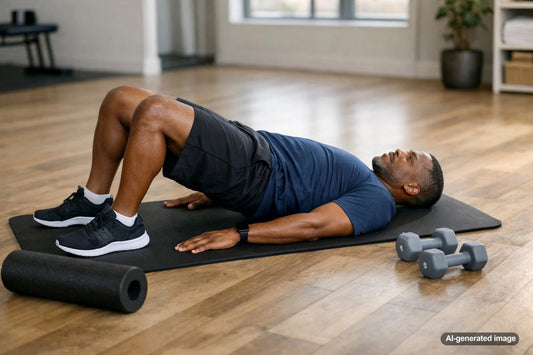 Person stretching the back of the leg to address hamstring tightness