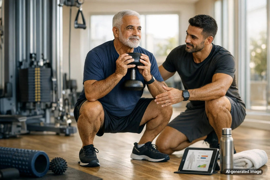 Person training in a gym while feeling frustrated about stalled fitness progress