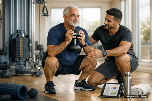 Person training in a gym while feeling frustrated about stalled fitness progress