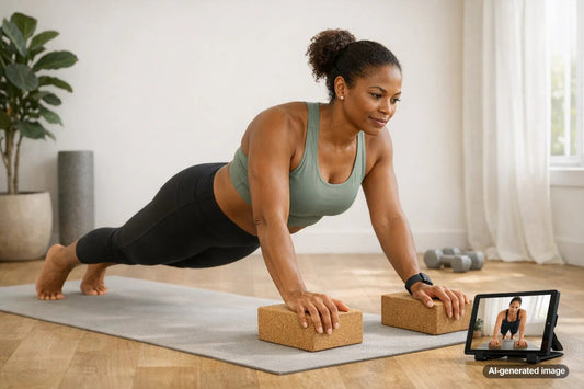 Person practicing yoga with focus on wrist-friendly positioning
